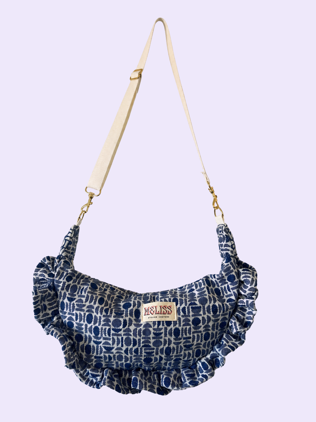Sac bleu à motifs