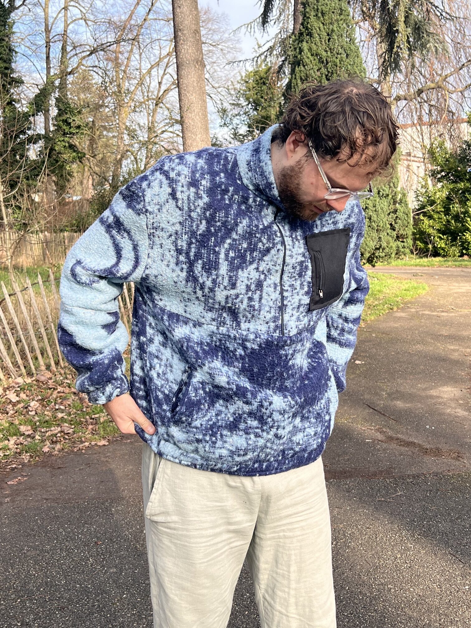 Pull upcycling couverture en laine