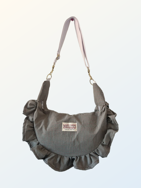 Sac Alice - Vichy Bleu Ciel et Marron