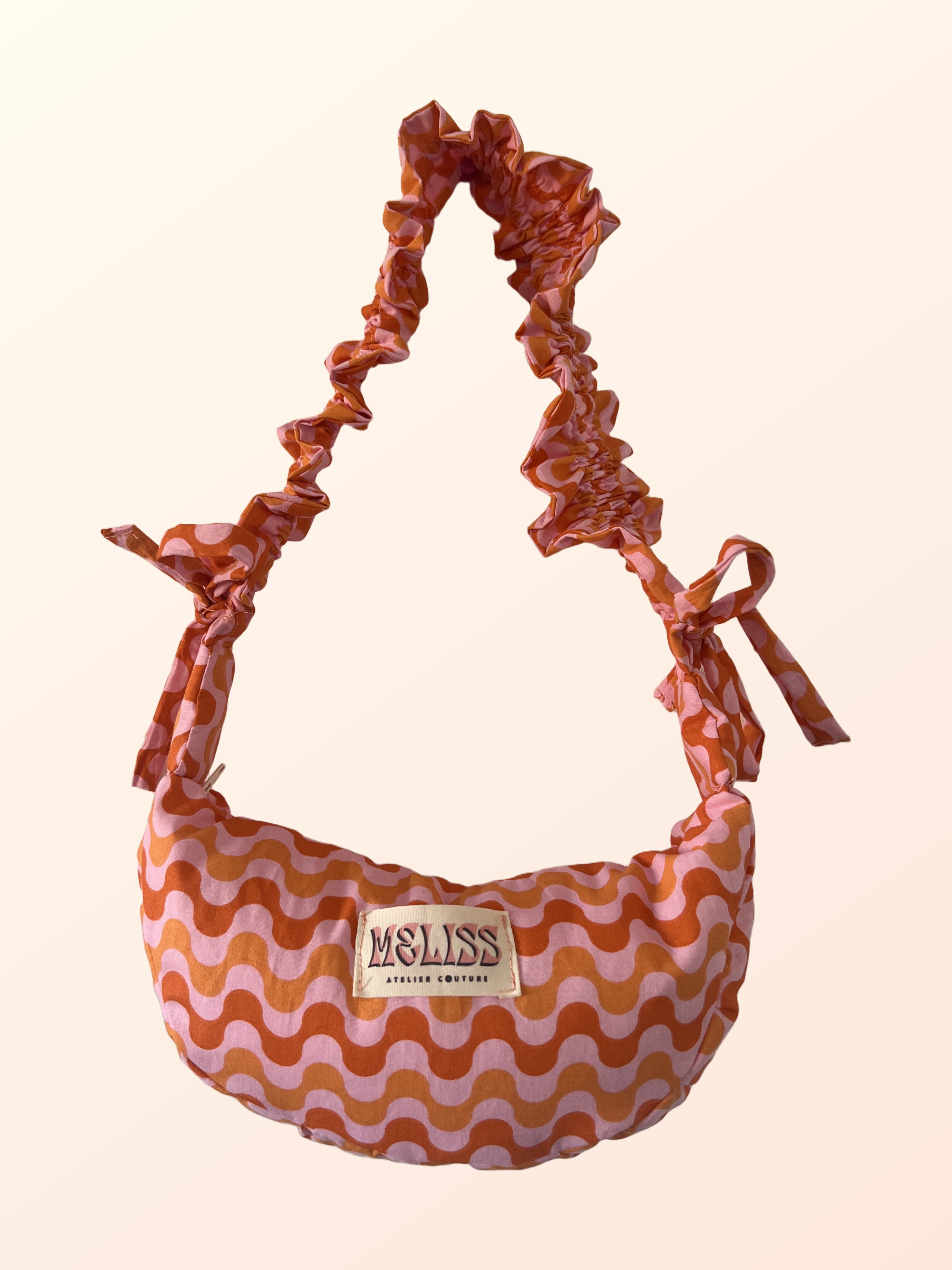 Sac Lucie - Crétonne Vague Orange et Rose