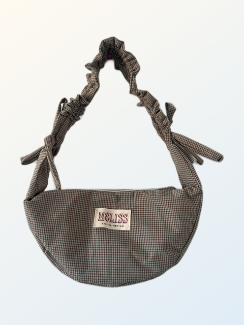 Sac Lucie - Vichy Bleu Ciel et Marron